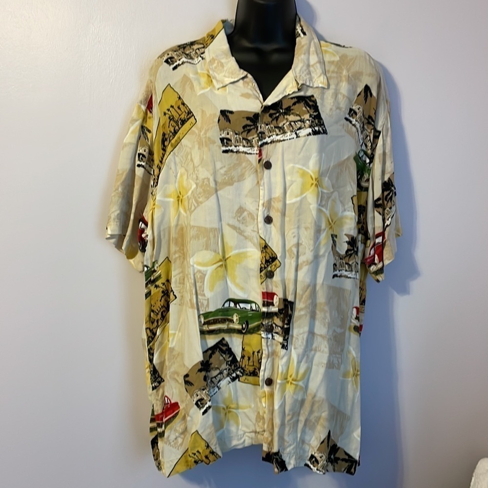 Steve & Barry’s Classic Hawaiian Classic Car Floral Button Down Shirt size XL